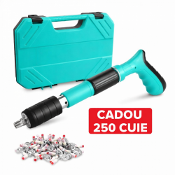 Kit pistol manual pentru fixare nituri/ cuie, Accesorii + 250 Cuie CADOU