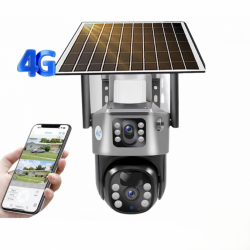 Camera de supraveghere VISURON™ dubla 4G cu panou solar si rotire 355° 