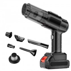 Aspirator Auto 6 in 1 Fara Fir, pentru Casa, Masina, Calculator, Birou, Putere 150W, Eficienta Mare, Functii de Aspirare, Suflare, Vidare, Filtru HEPA, Perie Detailing