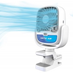 Racitor Aer Portabil cu Apa Arctic Air®, Clema de prindere, Rotire 360 de Grade, Port USB-C, 3 Viteze, 2in1 Ventilator si Umidificator, Culori RGB