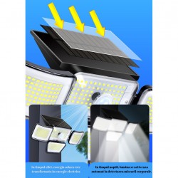Lampa solara 292 LED cu 4 casete si senzor miscare