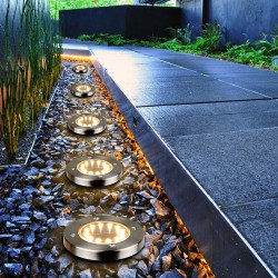 Set 4 x Lampi Solare pentru gradina, 8 LED, incarcare solara, argintiu