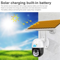 Camera Supraveghere video cu SIM, conexiune 4G, 3MP 2048 x 1536 cu panou solar, acumulatori inclusi, intelligent tracking, PTZ, Micro SD, Rotire, Alarma miscare, Interior & Exterior