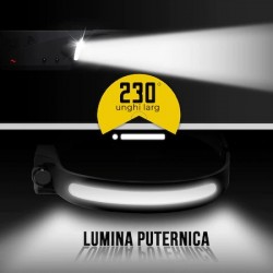 Set 2 x Lanterna de cap cu acumulator intern cu SENZOR de miscare,350lm