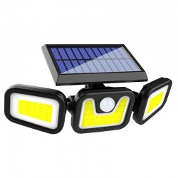 Lampa solara de perete cu 3 panouri rotative si senzori de miscare