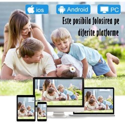 Camera de Supraveghere Video 2MP 2560x1920, aplicatie dedicata, intelligent tracking, PTZ, WIFI, Lan, AP hotspot, Micro SD, Rotire, Alarma miscare, Interior si Exterior, Alb