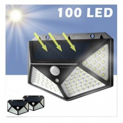 Set 2 x Lampi solare 100 LED cu senzor de miscare si lumina 3 moduri ILUMINARE 