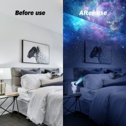 Proiector de stele in forma de astronaut LED, Lampa de veghe pentru copii, reglare 360, Alb