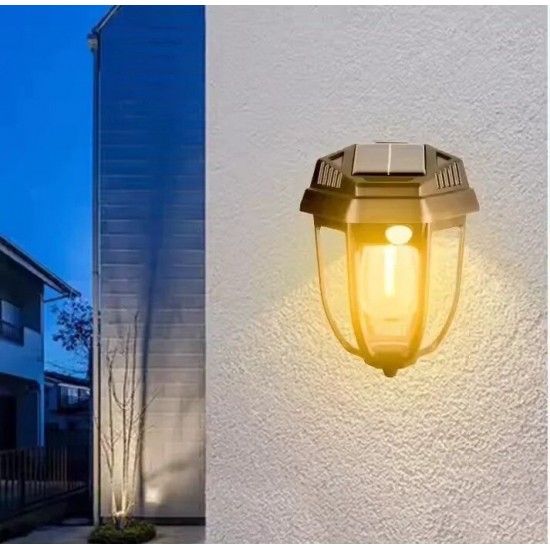 Lampa Solara tip Felinar cu tarus, Pornire automata pe timp de noapte, Sensor de miscare, 3 moduri de functionare